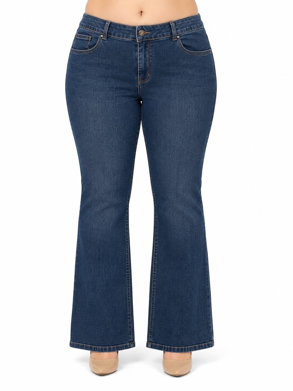 Venezia Bootcut Jeans Tall Stretch Denim High Rise Classic Blue Plus Size 20T